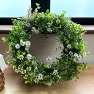 15,000円コース（リース）：器のサイズの目安：約35-40cmリース台：終わりのない形のリースは『永遠に途切れることのない』おまじない